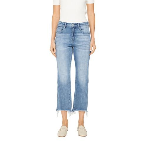 Women's Mica Denim Raw Hem Cropped Straight Jeans - Primary Image