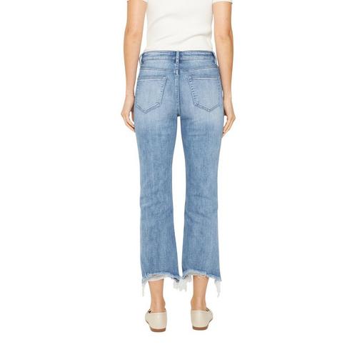 Women's Mica Denim Raw Hem Cropped Straight Jeans - Primary Image