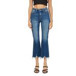 Women's Mica Denim Uneven Hem Crop Flare Jeans - Thumbnail 2 of 6