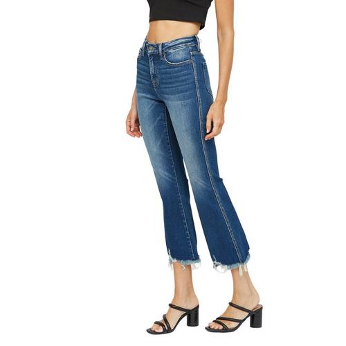 Women's Mica Denim Uneven Hem Crop Flare Jeans - Primary Image