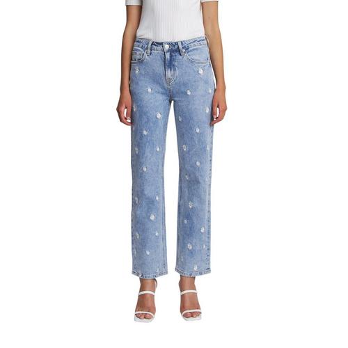 Women's Mica Denim Embroidery Straight Jeans - Primary Image