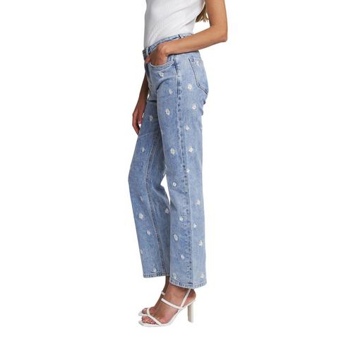 Women's Mica Denim Embroidery Straight Jeans - Primary Image