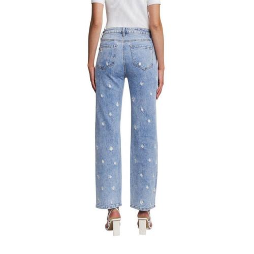Women's Mica Denim Embroidery Straight Jeans - Primary Image