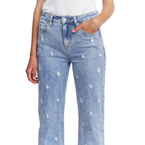 Women's Mica Denim Embroidery Straight Jeans - Primary Image