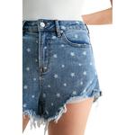 Women's Mica Denim Super High Rise Raw Hem Printed Jean Shorts - Thumbnail 5 of 5