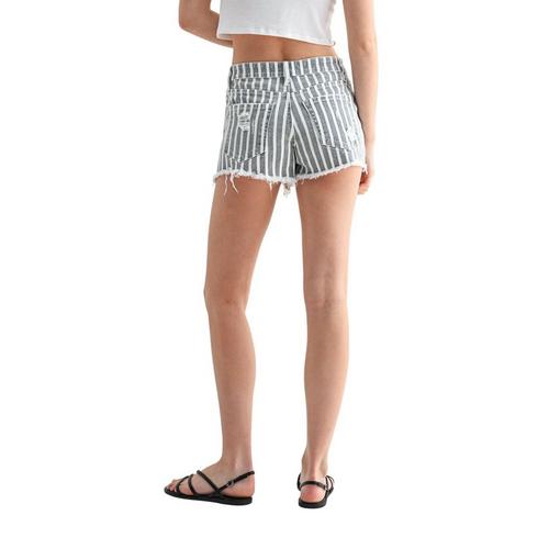 Women's Mica Denim High Rise Striped Jean Shorts - Primary Image
