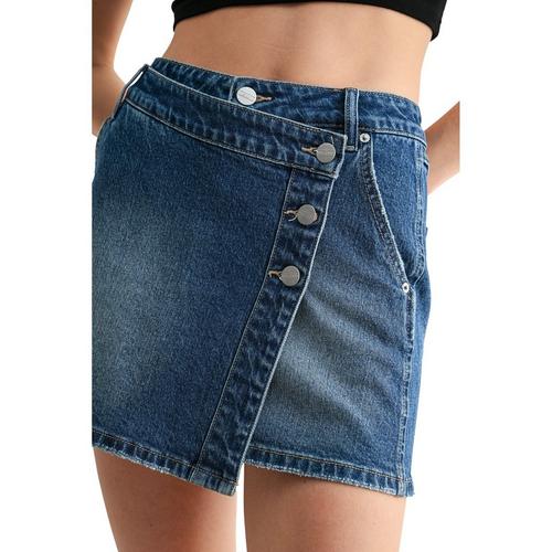 Women's Mica Denim High Rise Wrap Skirt - Primary Image
