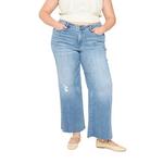 Women's Mica Denim Plus Size Tummy Tuck Wide Leg Jeans - Thumbnail 1 of 4