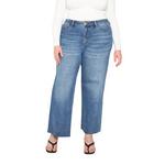 Women's Mica Denim Plus Size Tummy Tuck Wide Leg Jeans - Thumbnail 2 of 4