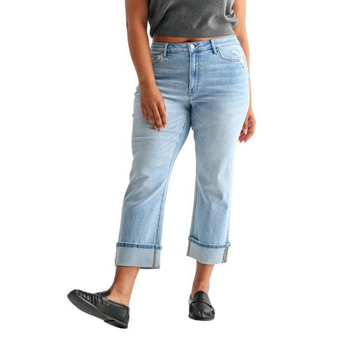 Women's Mica Denim Plus Size Cuffed Straight Jeans - Primary Image