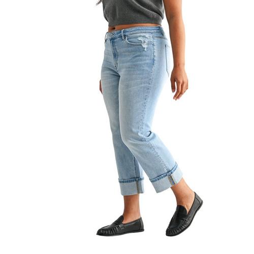 Women's Mica Denim Plus Size Cuffed Straight Jeans - Primary Image