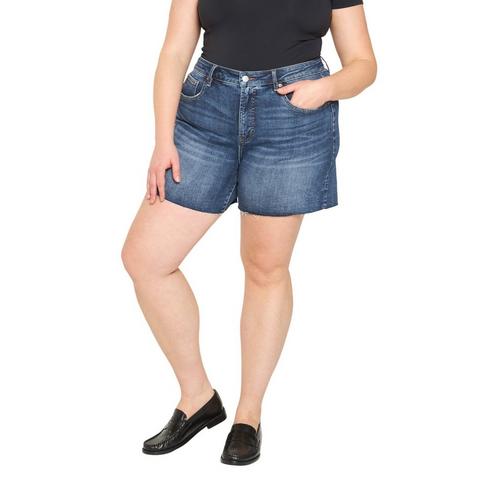 Women's Mica Denim Plus Size Super High Rise Raw Hem Jean Shorts - Primary Image