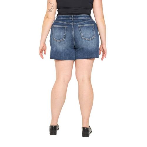Women's Mica Denim Plus Size Super High Rise Raw Hem Jean Shorts - Primary Image
