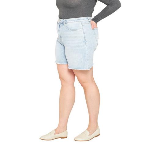 Women's Mica Denim Plus Size Super High Frayed Hem Jean Shorts - Primary Image