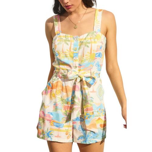Women's DRESS FORUM Summer Somewhere Button Down Romper - Primary Image