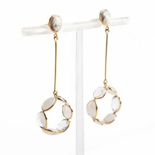 Winton and Waits Gemstone Wheel White Earrings - Primary Image
