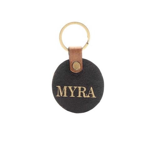 Myra Buttercup Hand-tooled Leather Keychain - Primary Image