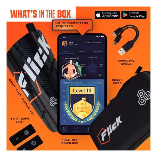 Flick Smart Soccer Tracker w/ Shin Guards - Primary Image