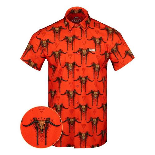 Men's Retro Rifle Steer Skull Button Up Shirt | SCHEELS.com