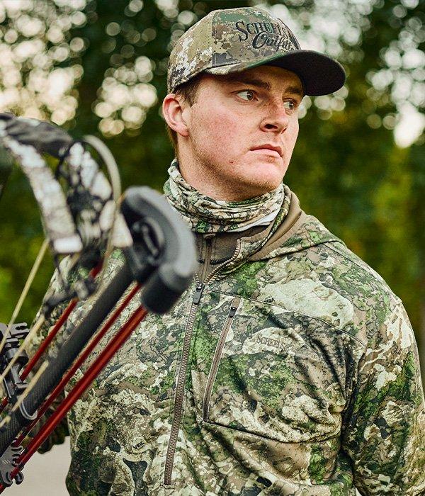 Lifestyle image of person modeling hunting gear