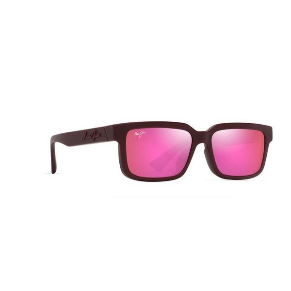 Men's Maui Jim Hiapo AF Polarized Sunglasses Matte Burgundy/Maui Sunrise