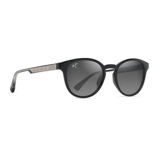 Men's Maui Jim Hiehie Polarized Sunglasses Shiny Black/Light Grey/Neutral Grey