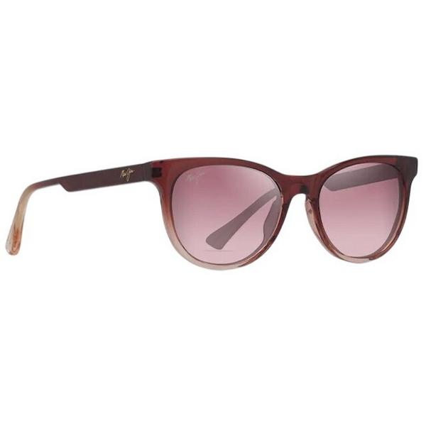 Women's Maui Jim Lonomea Polarized Sunglasses Shiny Transparent Red/Maui Rose Polarized