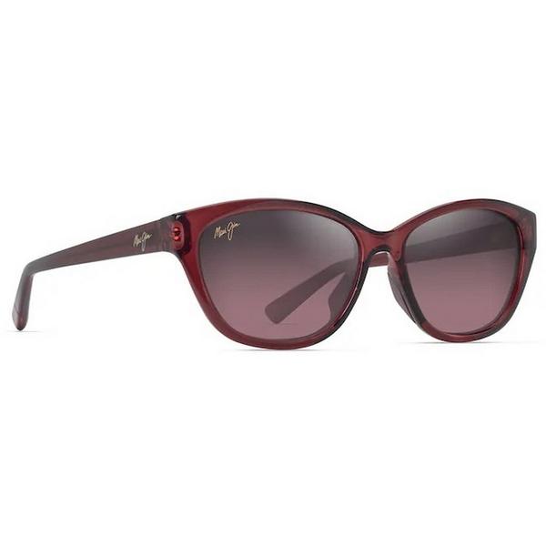 Men's Maui Jim Punono Polarized Sunglasses Shiny Transparent Burgundy/Maui Rose