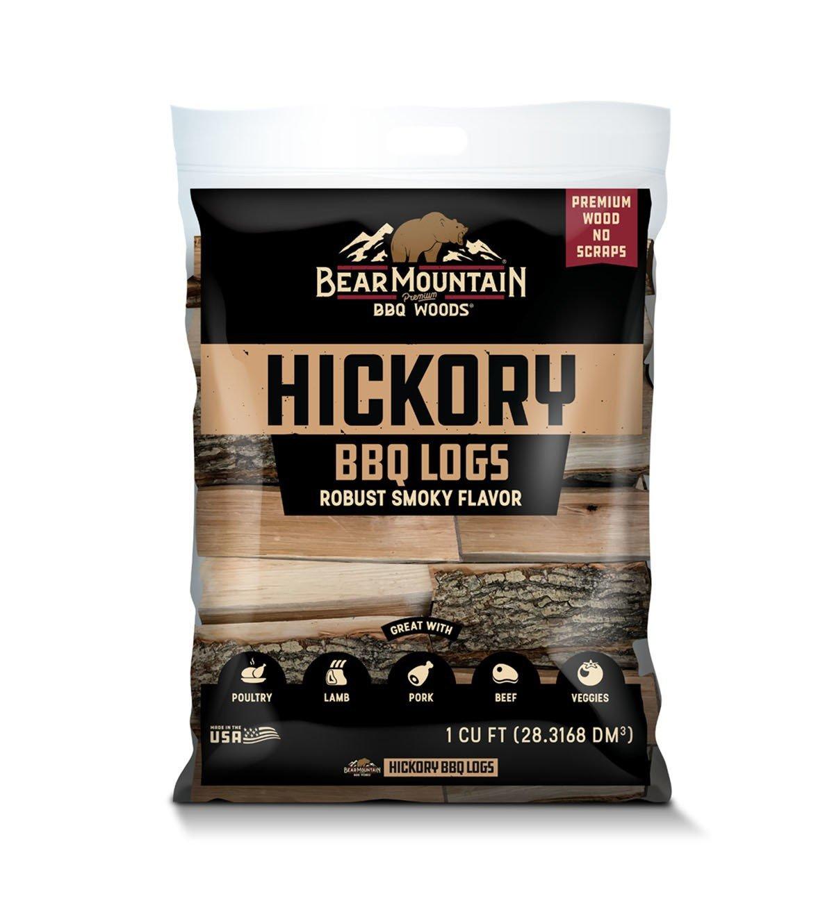 Bear Mountain Hickory BBQ Logs - 1 Cu Ft - Bear Mountain