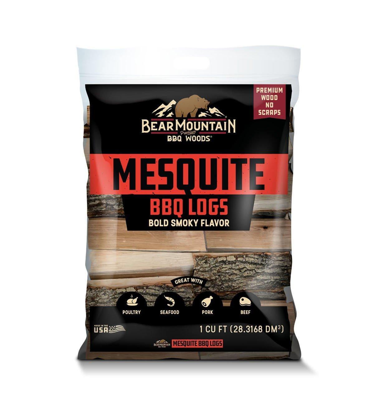 Bear Mountain Mesquite BBQ Logs - 1 Cu Ft - Bear Mountain