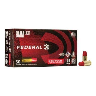 Federal American Eagle Syntech Action 9mm Handgun Ammunition 50 Round Box