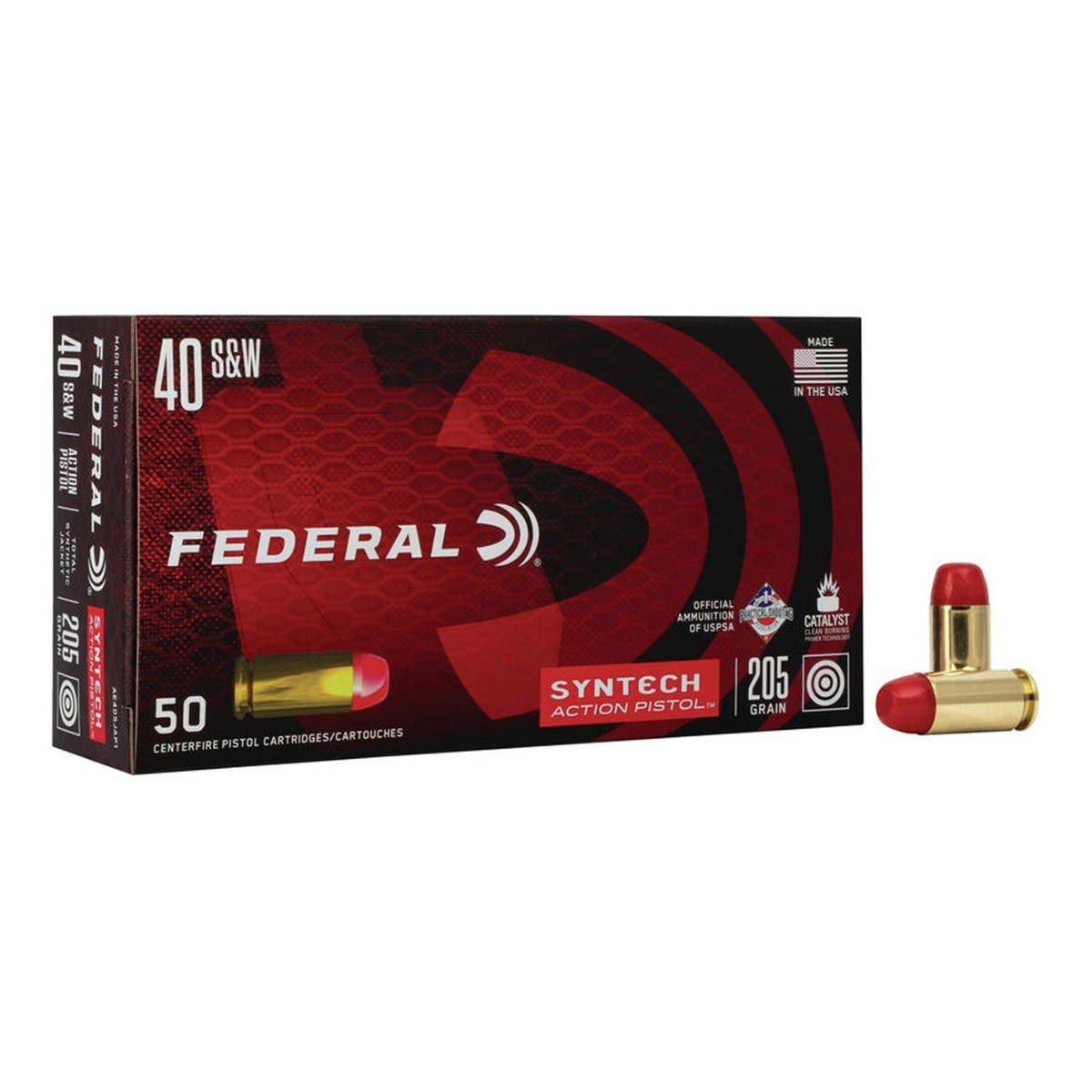 Federal American Eagle Syntech Action 40 S&W Handgun Ammunition 50 Round Box