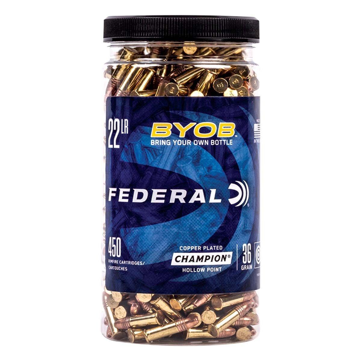 Federal Champion Hollow Point BYOB 450 Round Bottle 22 Long Rifle Rimfire Ammunition 450 ct. - Federal Premium