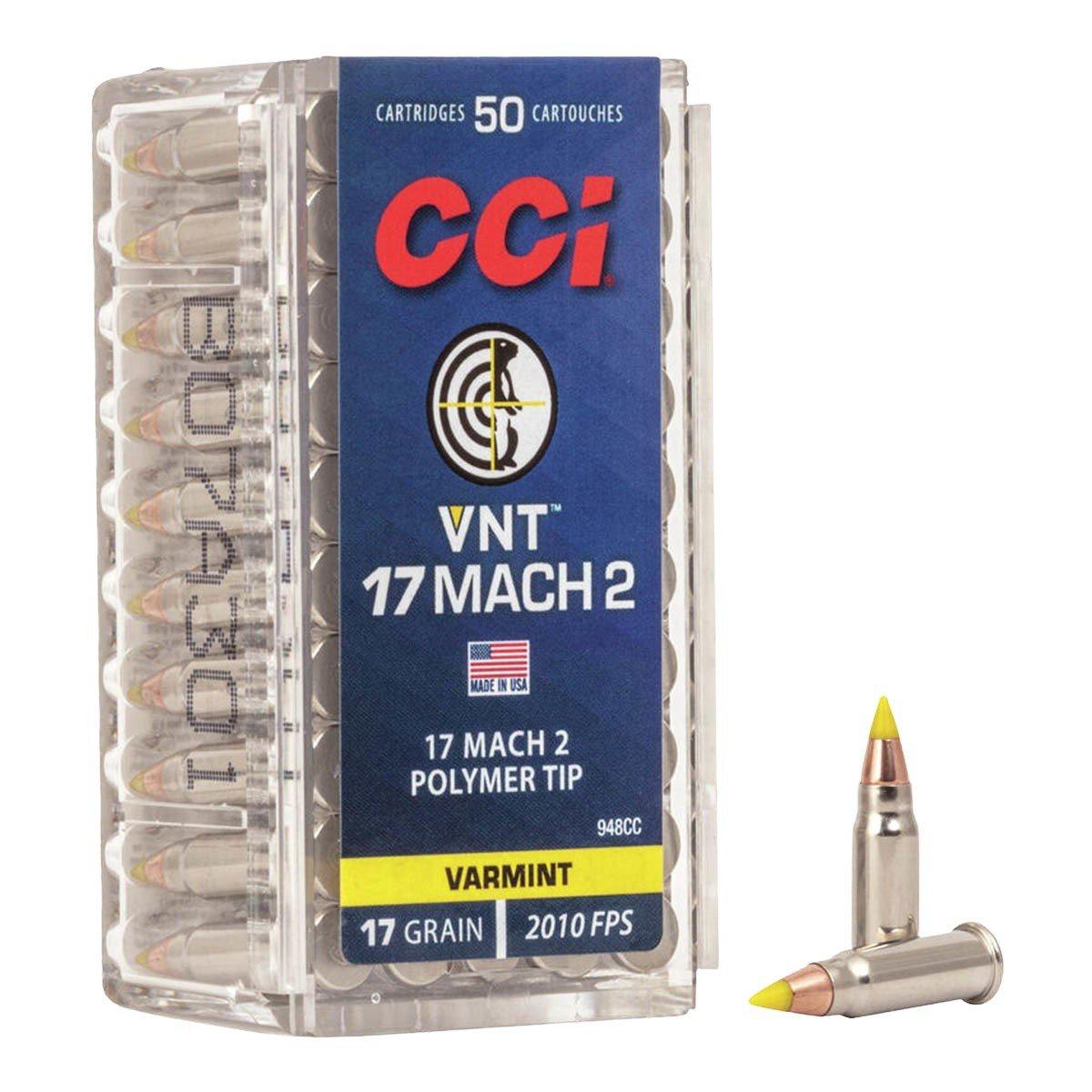 CCI VNT Varmint 17 Mach 2 Rimfire Ammunition 50 Round Box