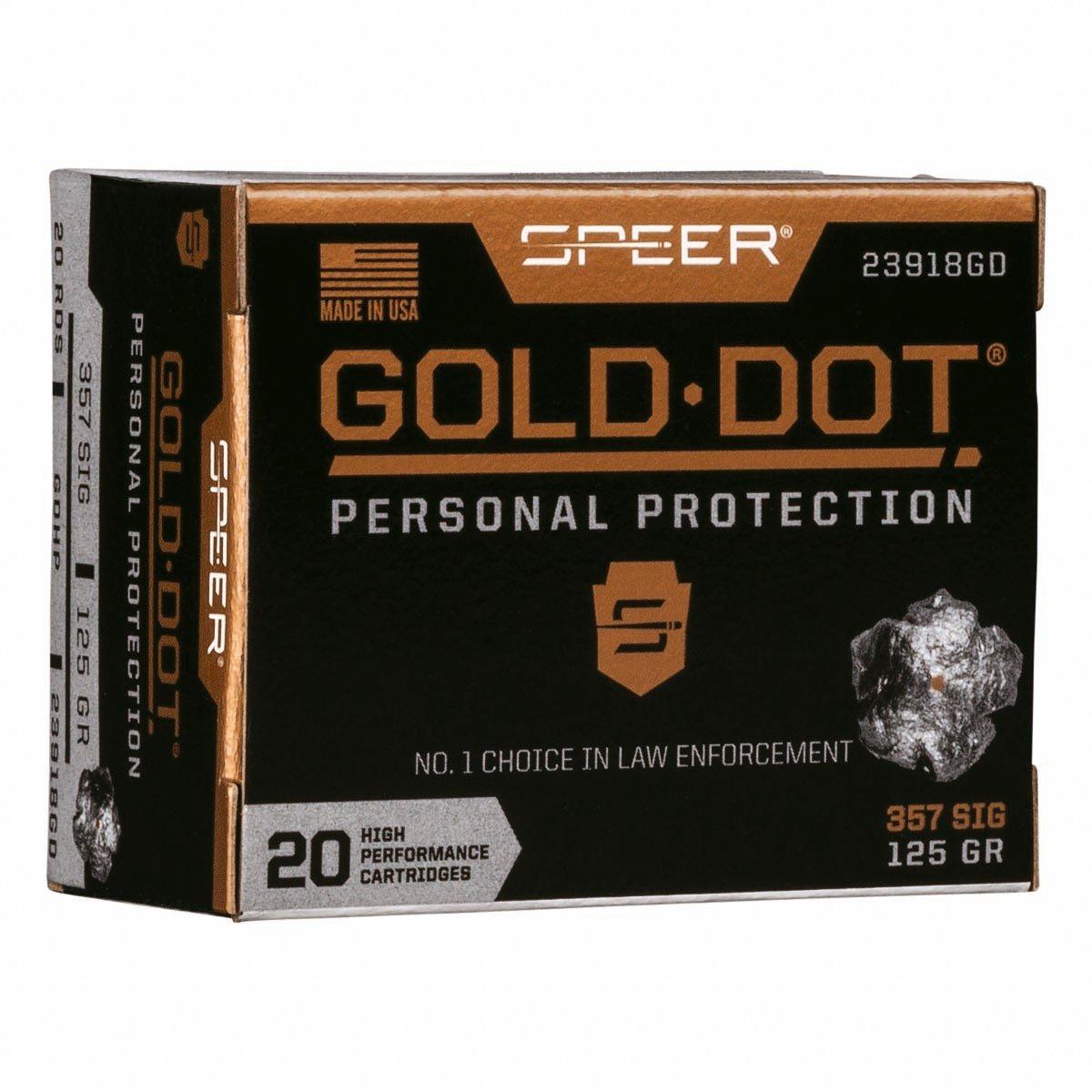 Speer Gold Dot Personal Protection 357 SIG Handgun Ammunition 20 Round Box