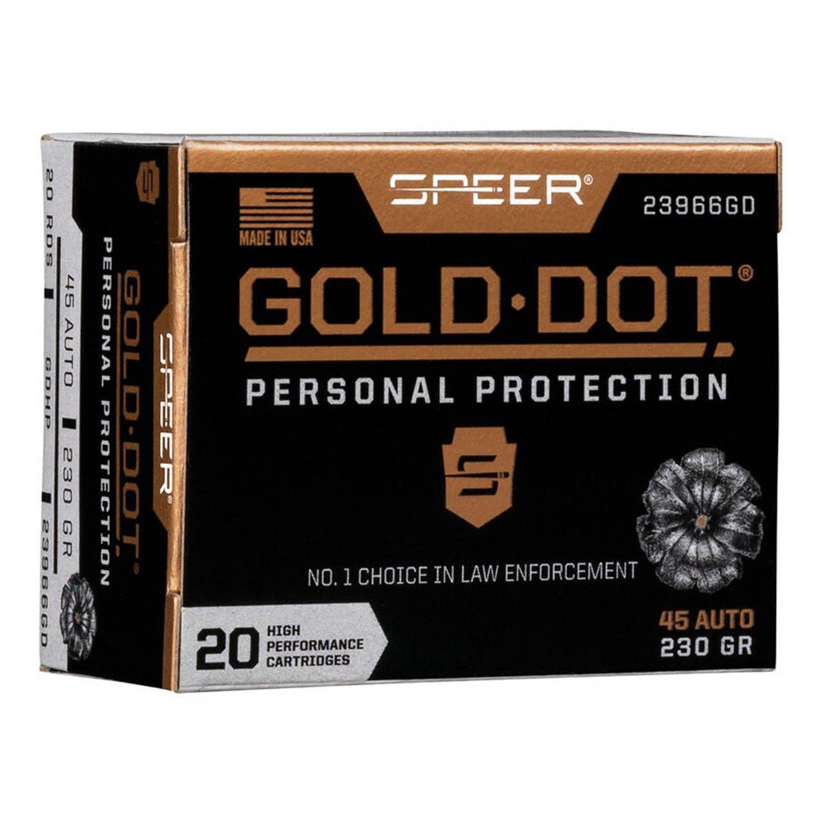 Speer Gold Dot Personal Protection 45 ACP Handgun Ammunition 20 Round Box