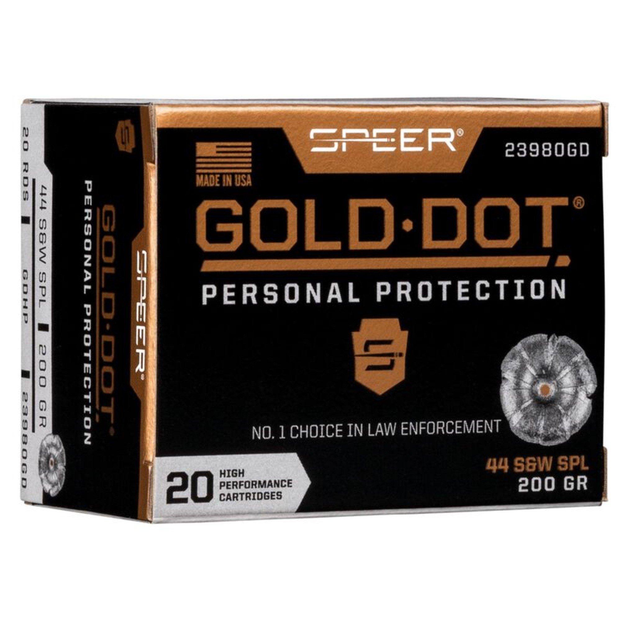 Speer Gold Dot Handgun Personal Protection 44 Special Handgun Ammunition 20 Round Box