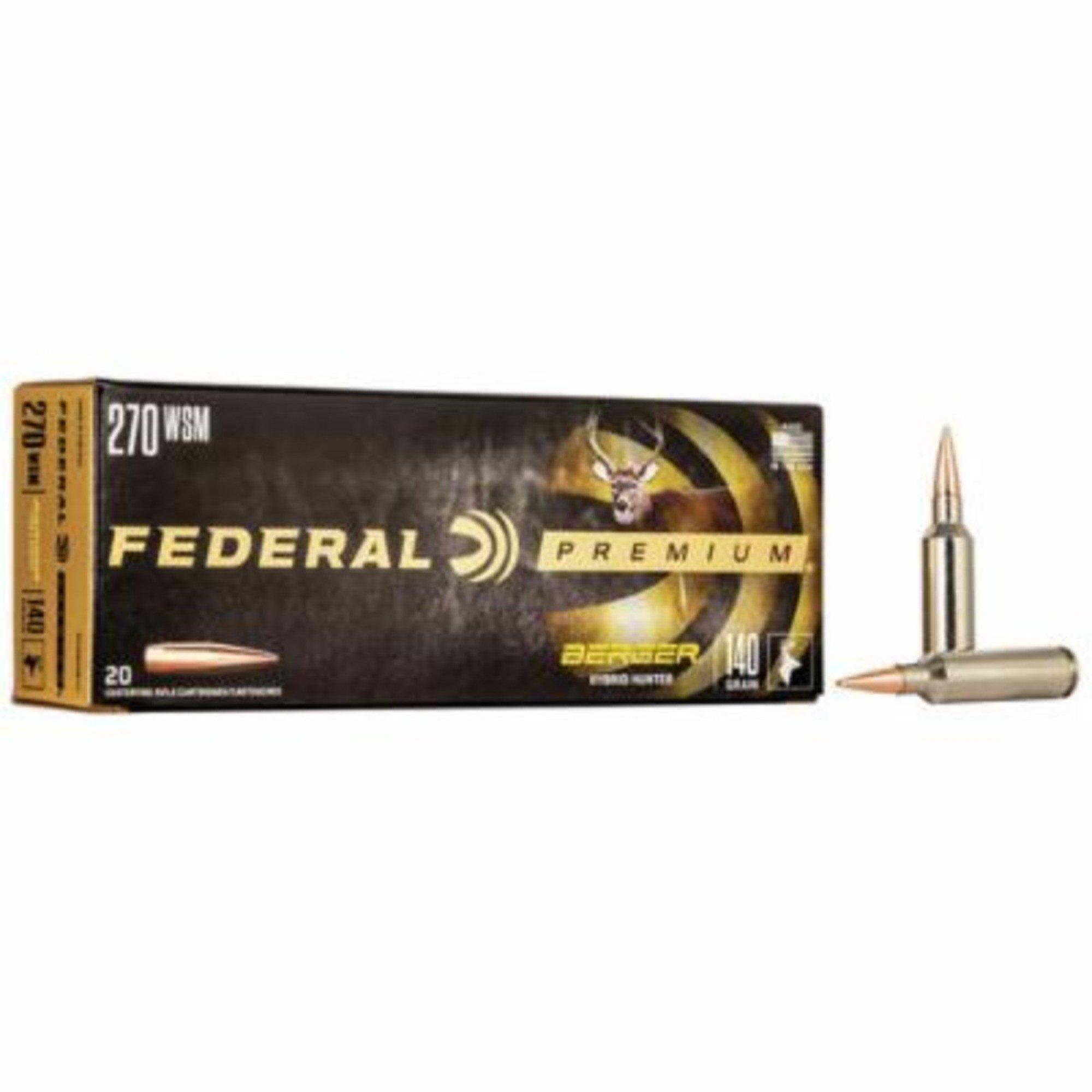 Federal Ammo 270 WSM 140gr Berger Hybrid Hunter 20bx Rifle Ammunition 20 Round Box