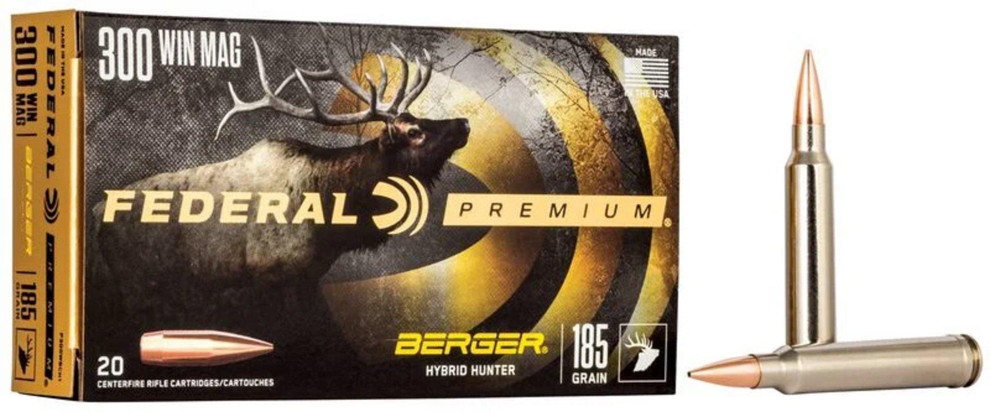 Federal Premium Berger Hybrid Hunter 300 Winchester Magnum Rifle Ammunition 20 Round Box
