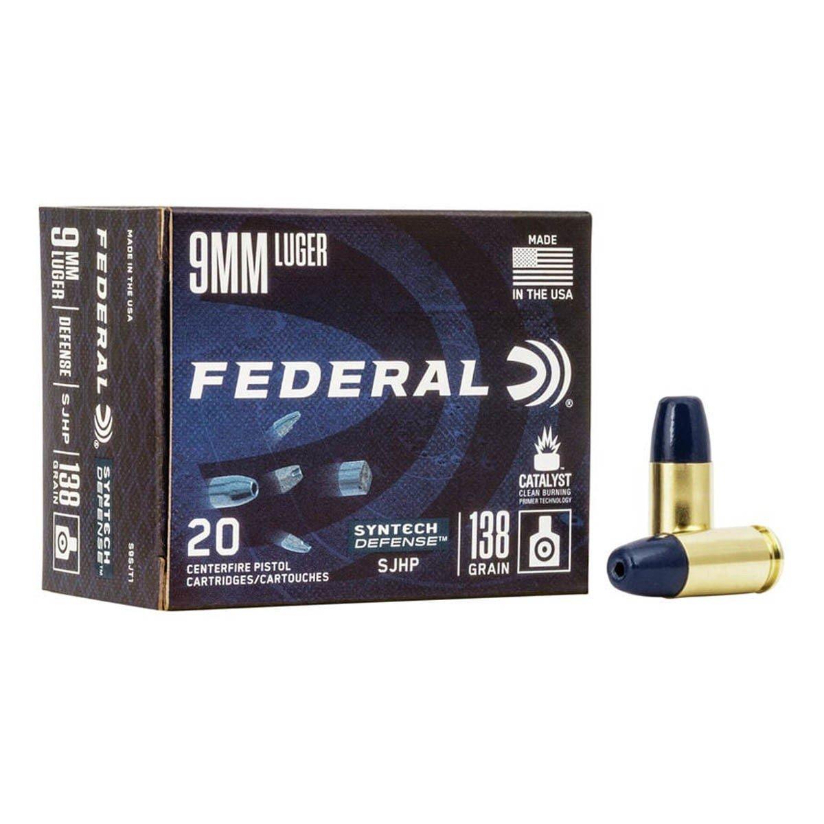 Federal Syntech Defense 9mm Handgun Ammunition 20 Round Box