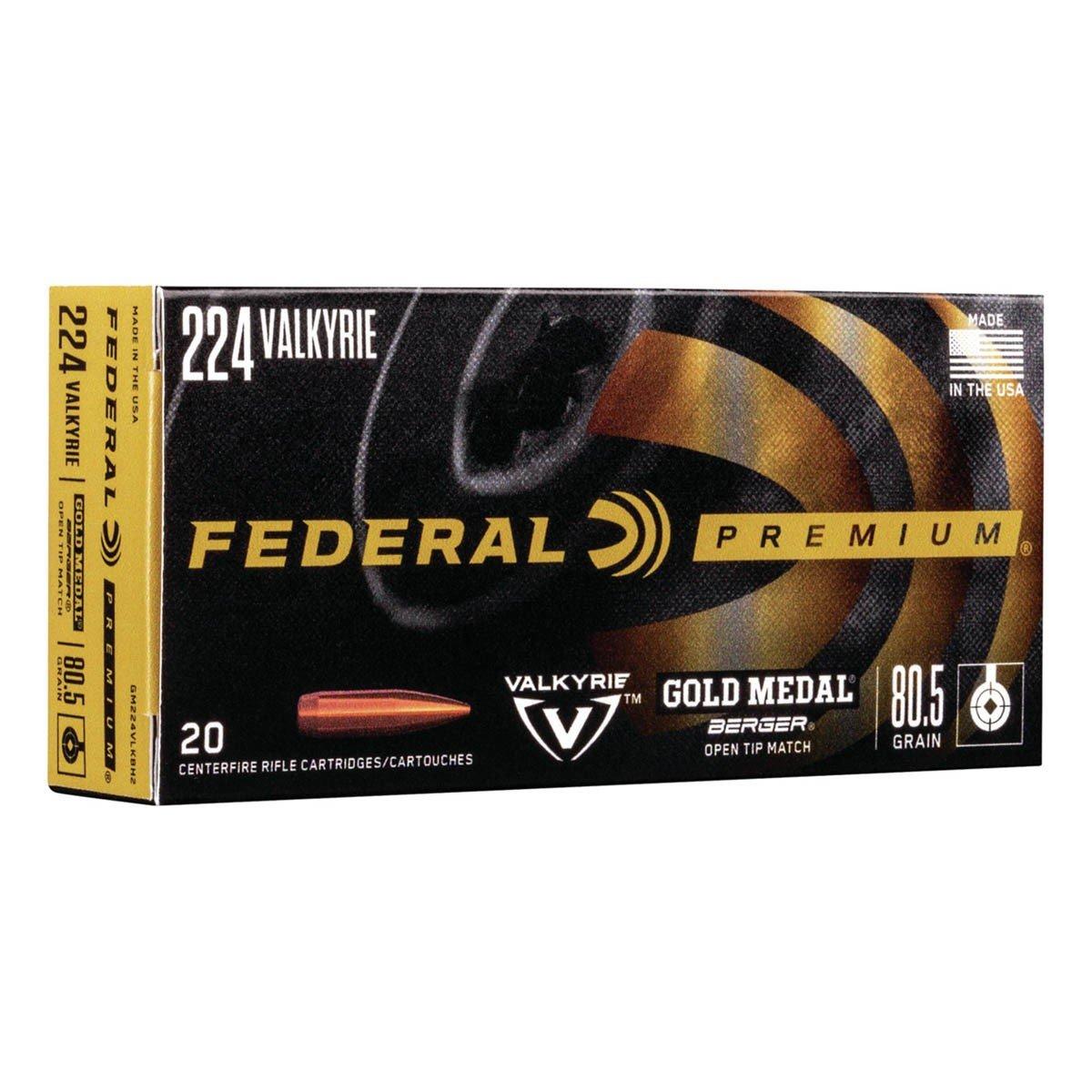 Federal Gold Medal Berger Hybrid OTM 224 Valkyrie Rifle Ammunition 20 Round Box