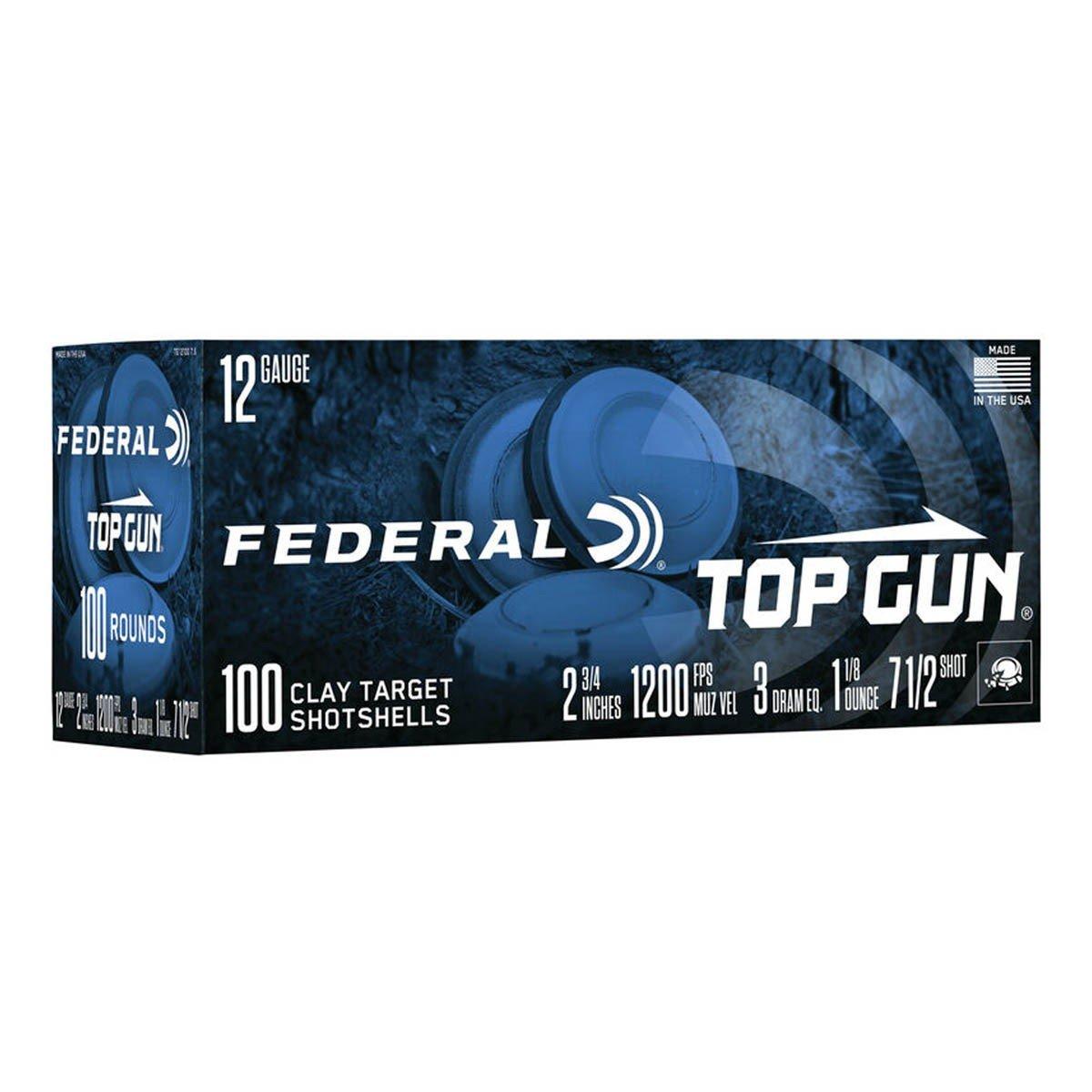 Federal Top Gun Clay Target 12 Gauge Shotshells 100 Round Box
