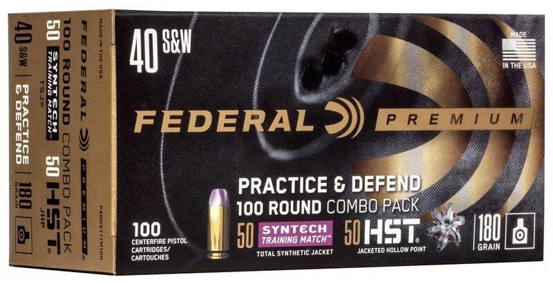 Federal Practice & Defend 40 S&W Handgun Ammunition 100 Round Box