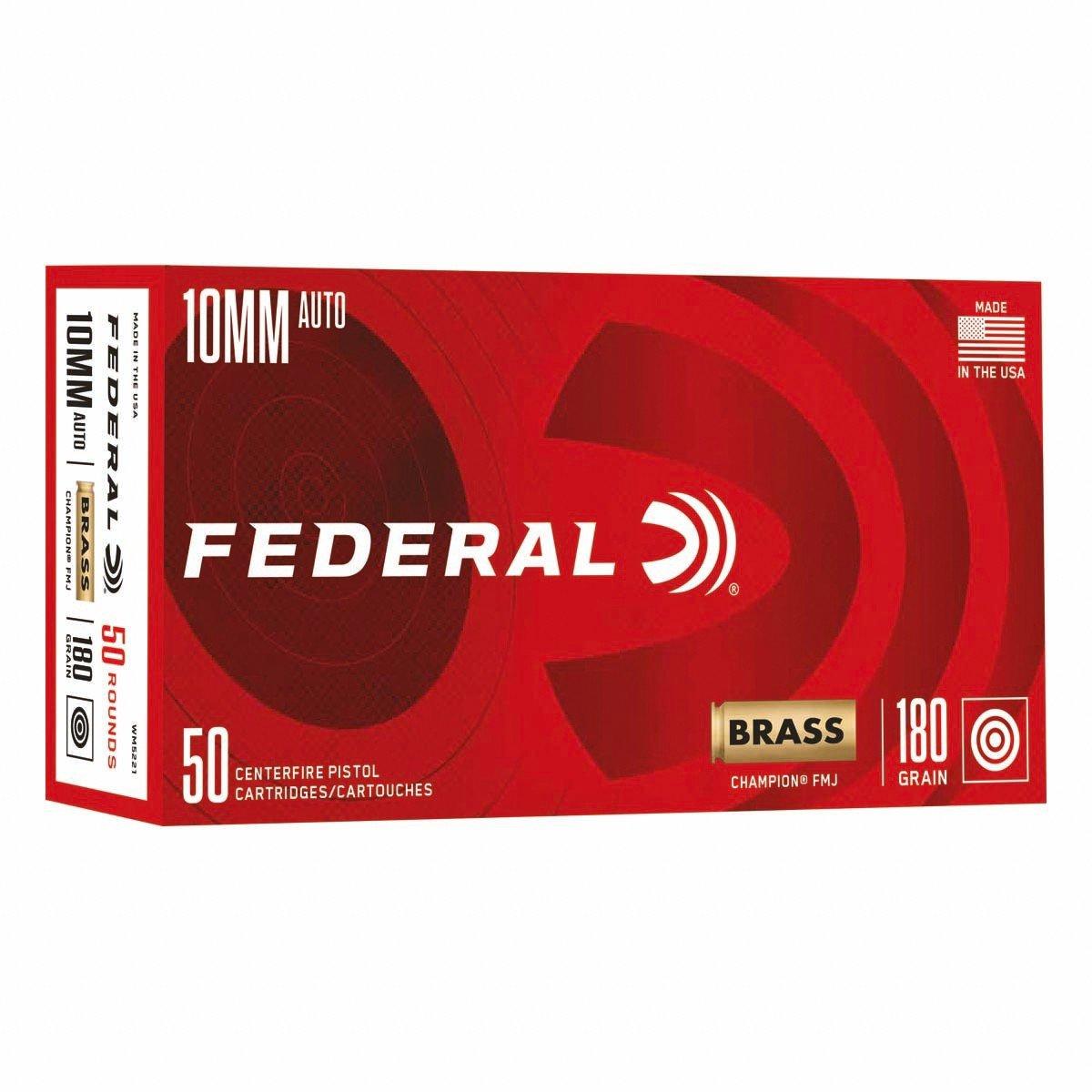 Federal Champion Training FMJ 10mm Auto Handgun Ammunition 50 Round Box