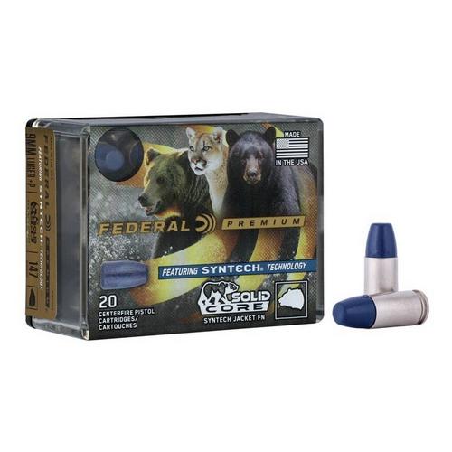 Federal Solid Core Synthetic Flat Nose 9mm Luger +P Handgun Ammunition 20 Round Box - Primary Image