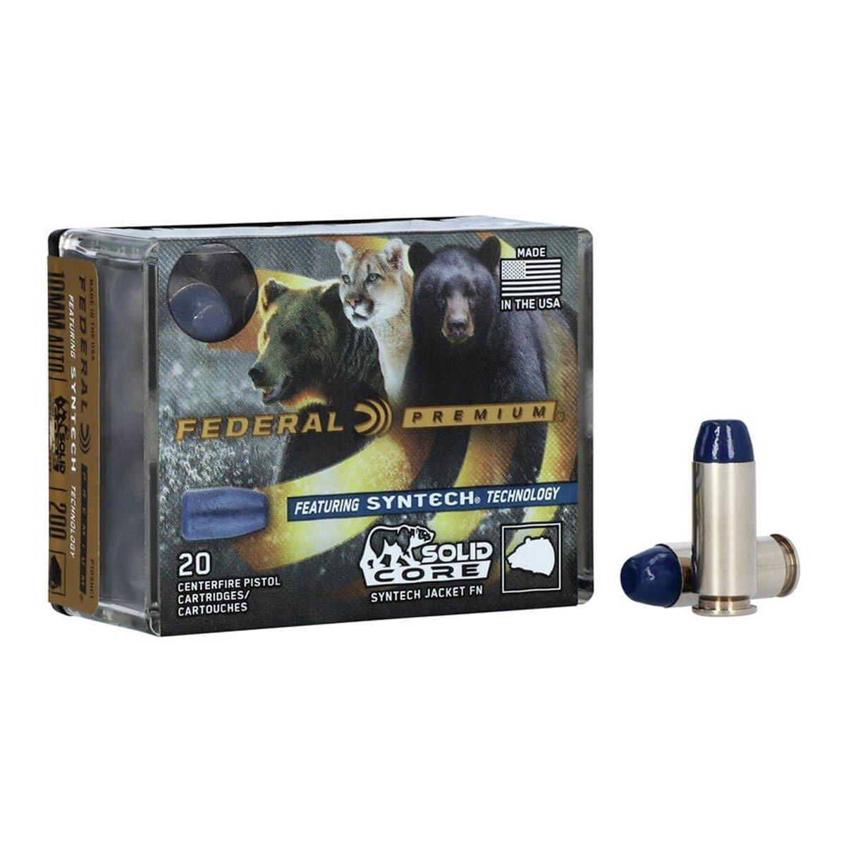 Federal Solid Core Synthetic Flat Nose 10mm Auto Handgun