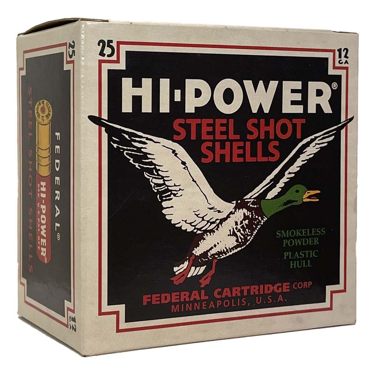 Federal Hi-Power Retro Waterfowl Steel Shot 12 Gauge Shotshells 25 Round Box - Federal
