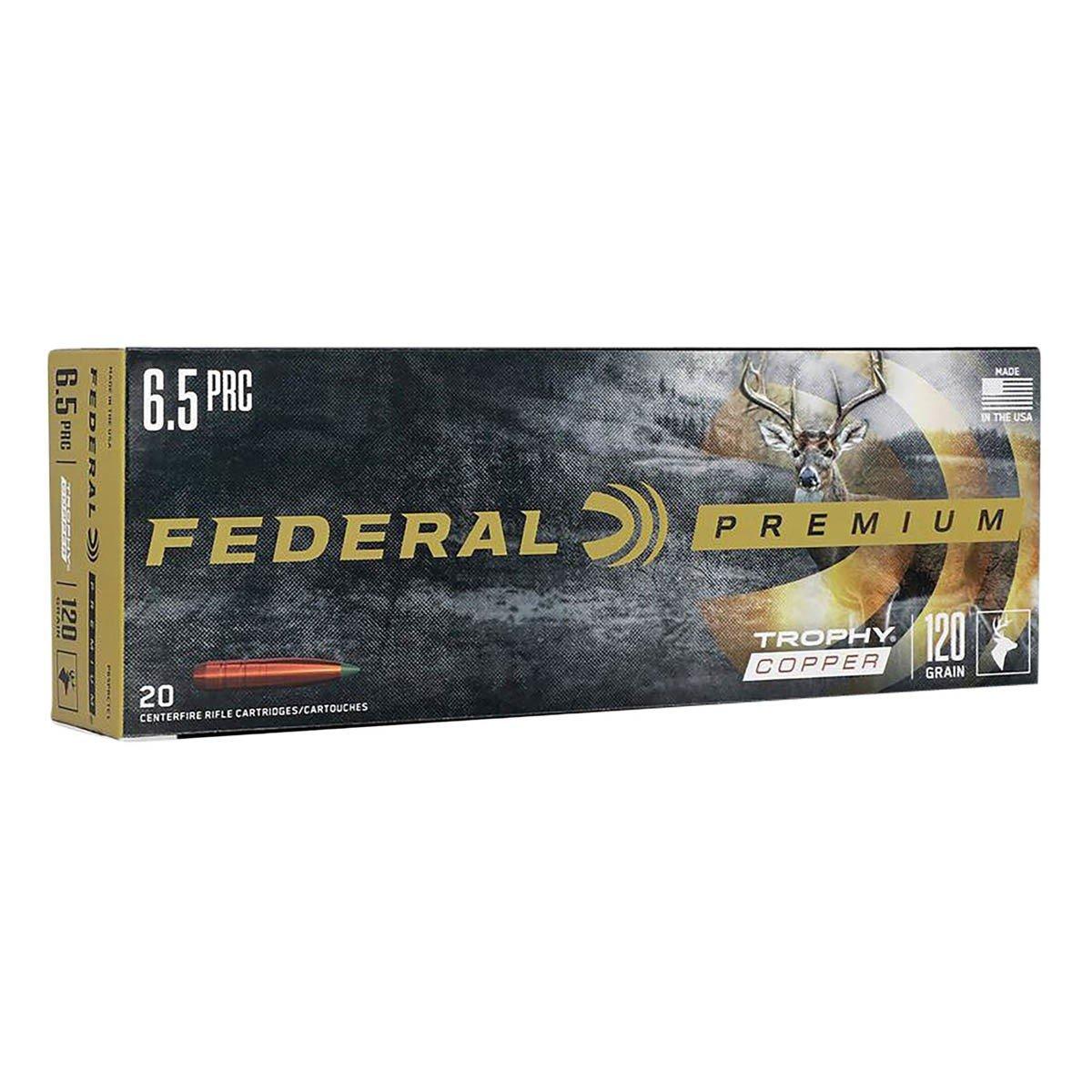 Federal Trophy Copper 6.5 PRC Rifle Ammunition 20 Round Box