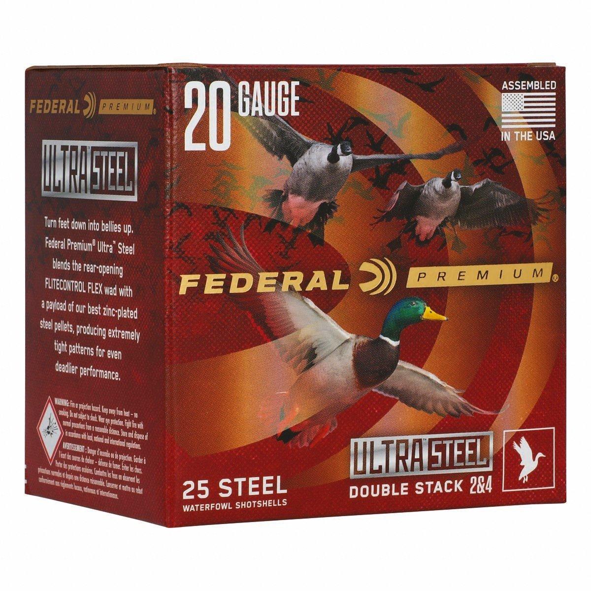 Federal Ultra Steel Shotshells 20 Gauge Shotshells 25 Round Box