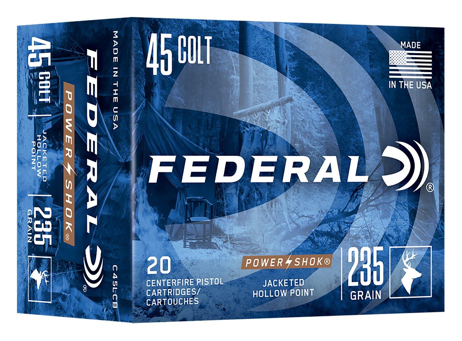Federal Power-Shok 45 Long Colt Handgun Ammunition 20 Round Box